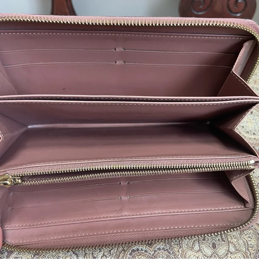 Louis Vuitton Caramel Light Brown Vernis Zip Around Long Wallet Zippy Authentic